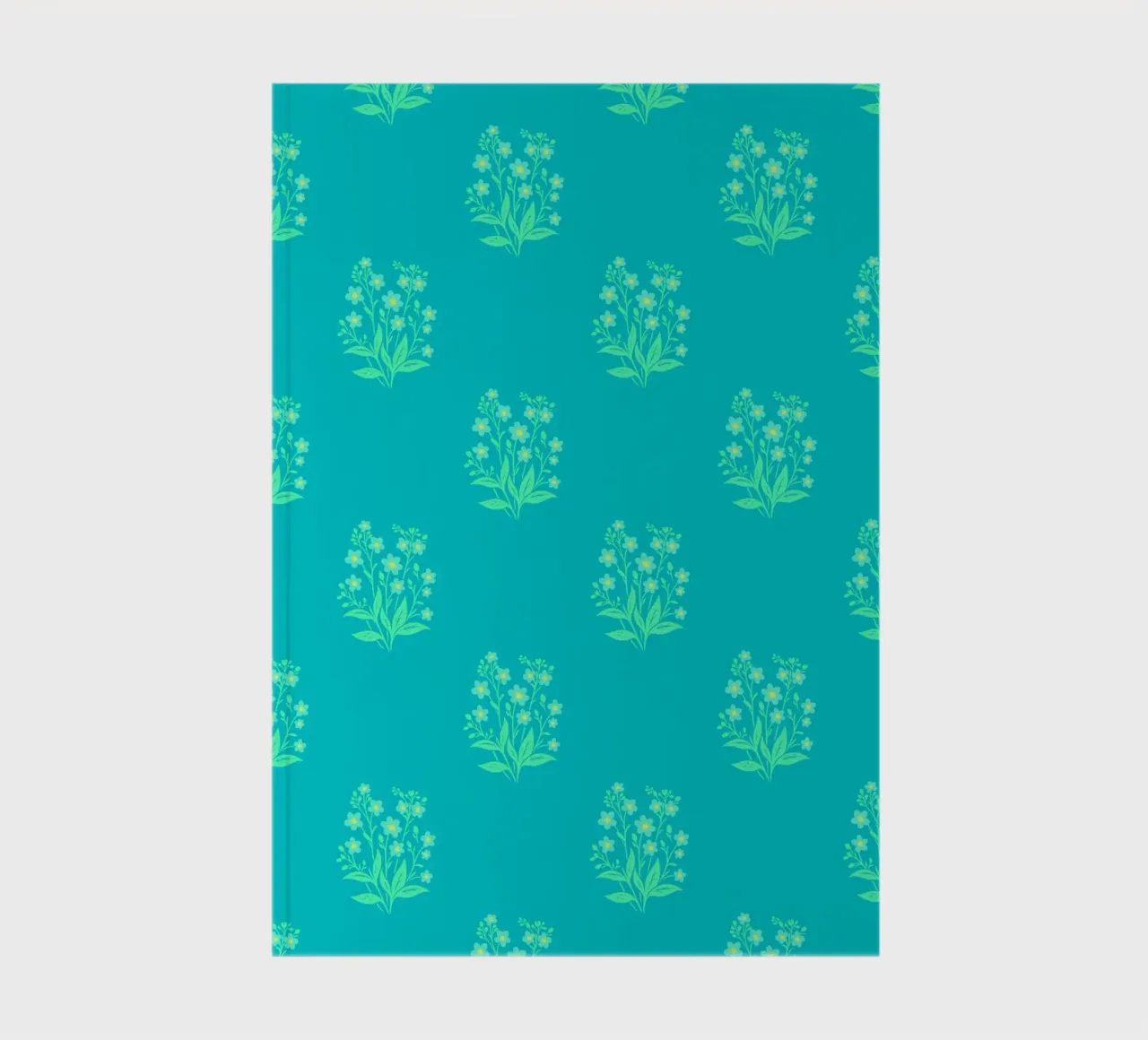 Forget-Me-Nots Block Print Verde Menta cuaderno de SilverPegasus