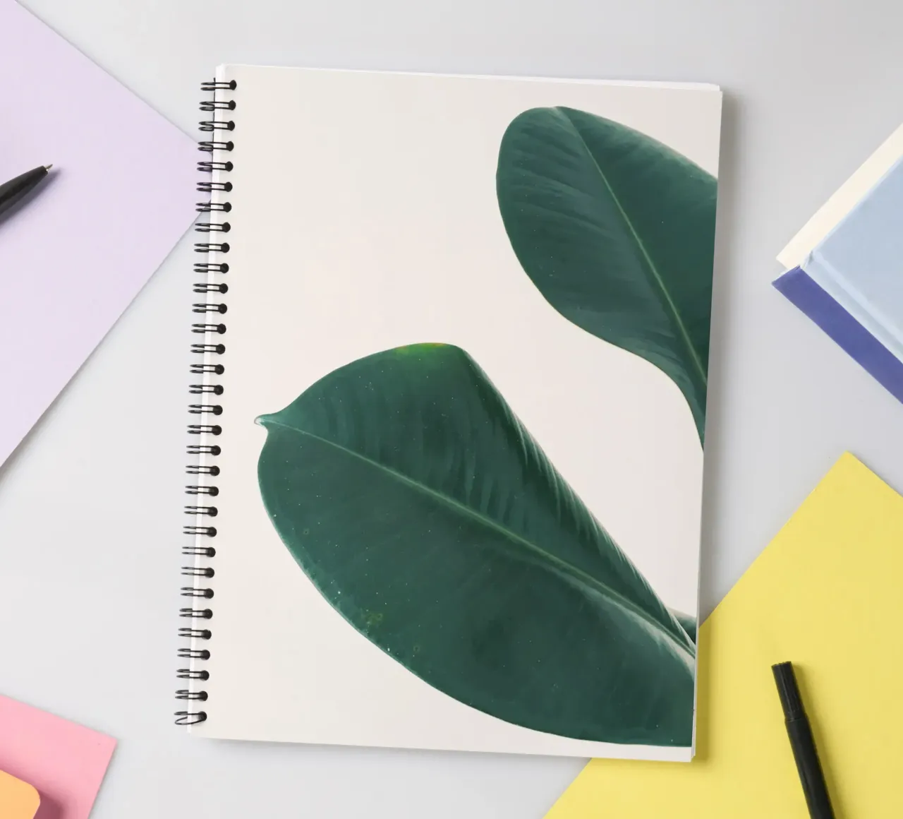 Rubber Fig Leaves I spiral notebook by Cassia Beck Photography