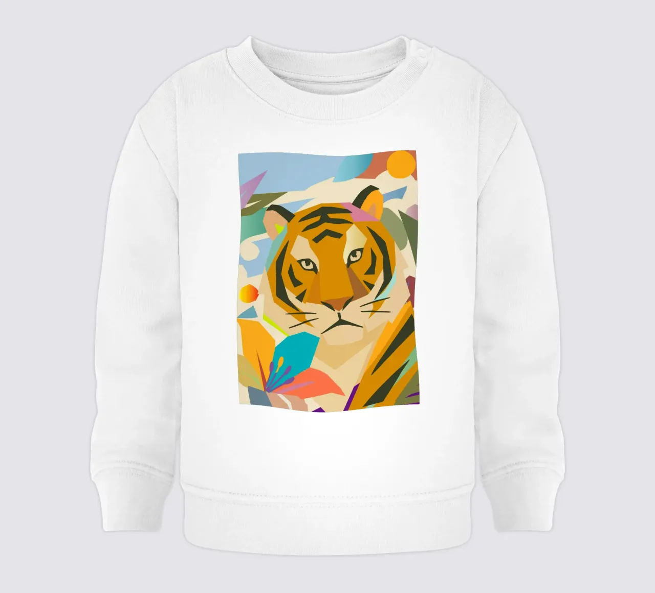Stylised tiger with flower - Powerful nature motif baby sweatshirt by namosh