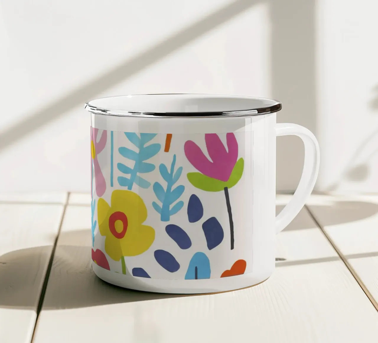 Groovy bloemen zomer weide emaille mok van Andrea Haase Modern Home