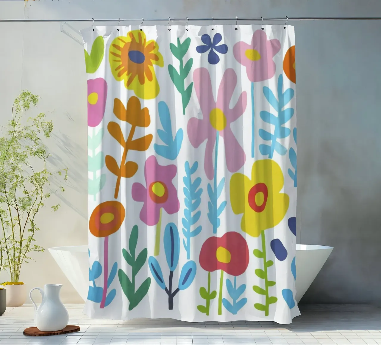 Groovy Flowers Summer Meadow shower curtain by Andrea Haase Modern Home