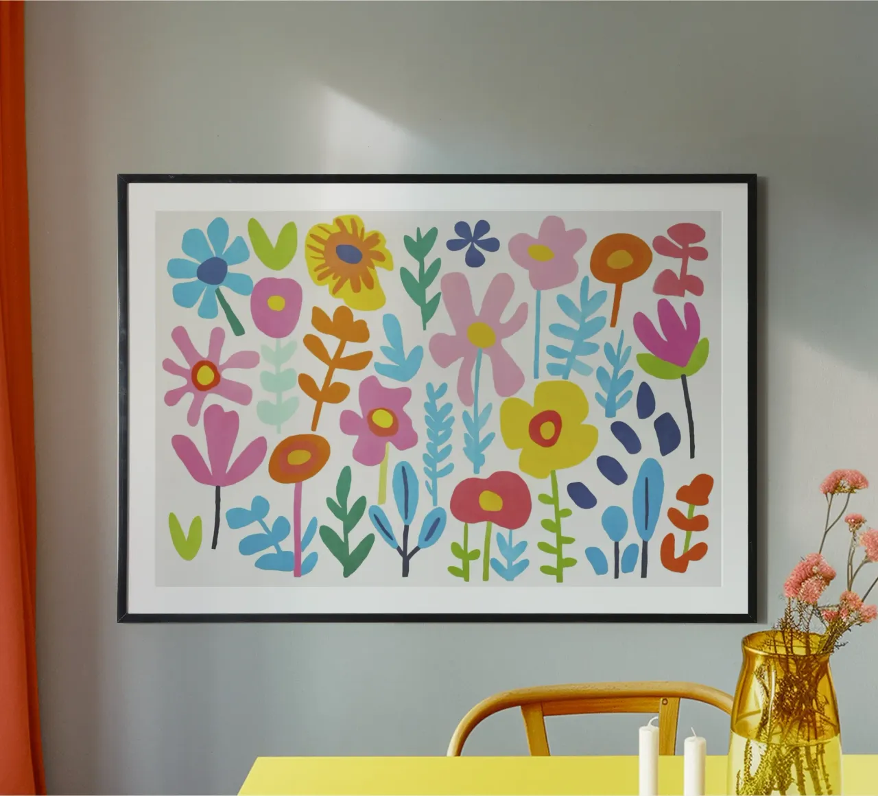 Fiori Groovy Prato estivo poster con telaio in plastica da Andrea Haase Modern Home