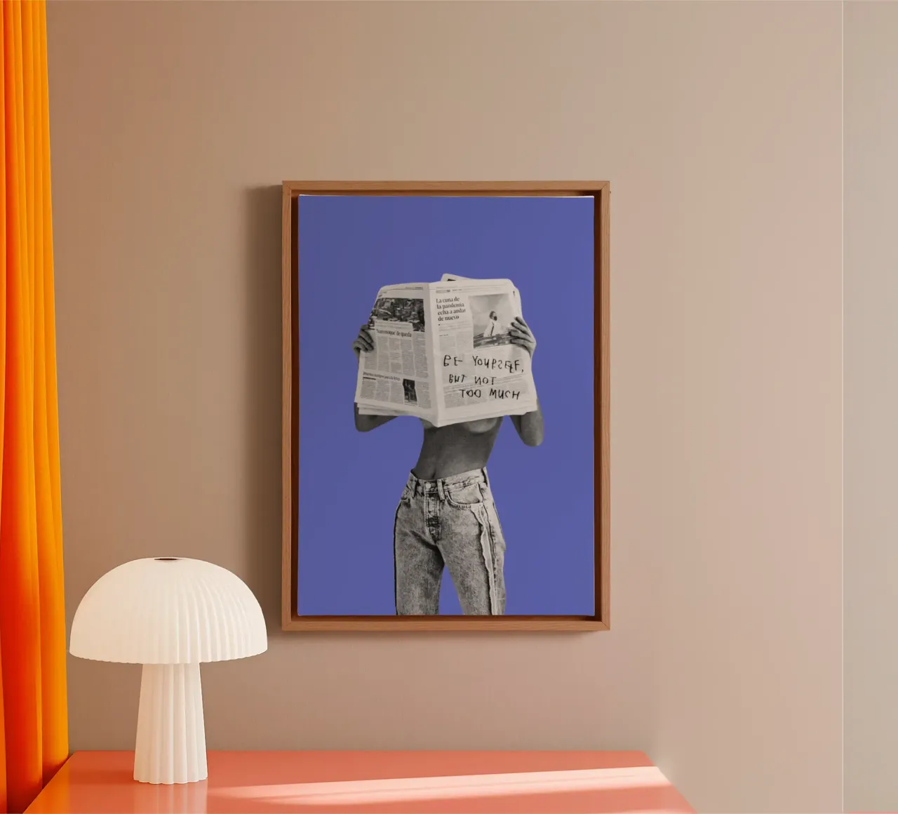 BE YOURSELF canvas met Baklijst van Einfach Uebel