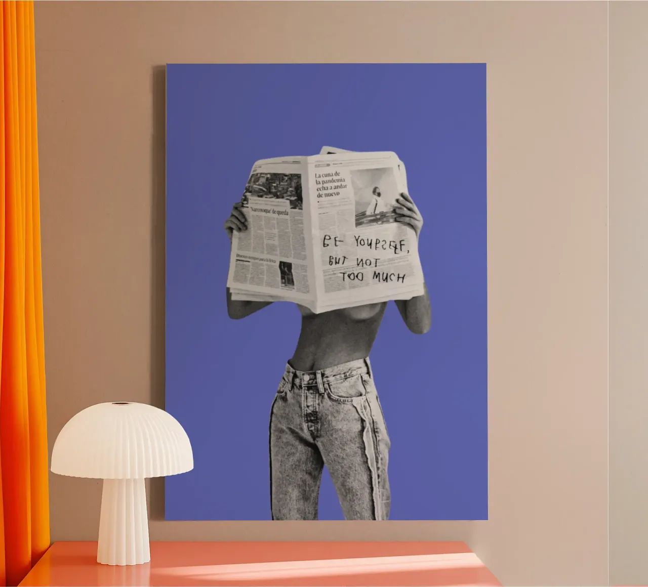 BE YOURSELF canvas met Baklijst van Einfach Uebel