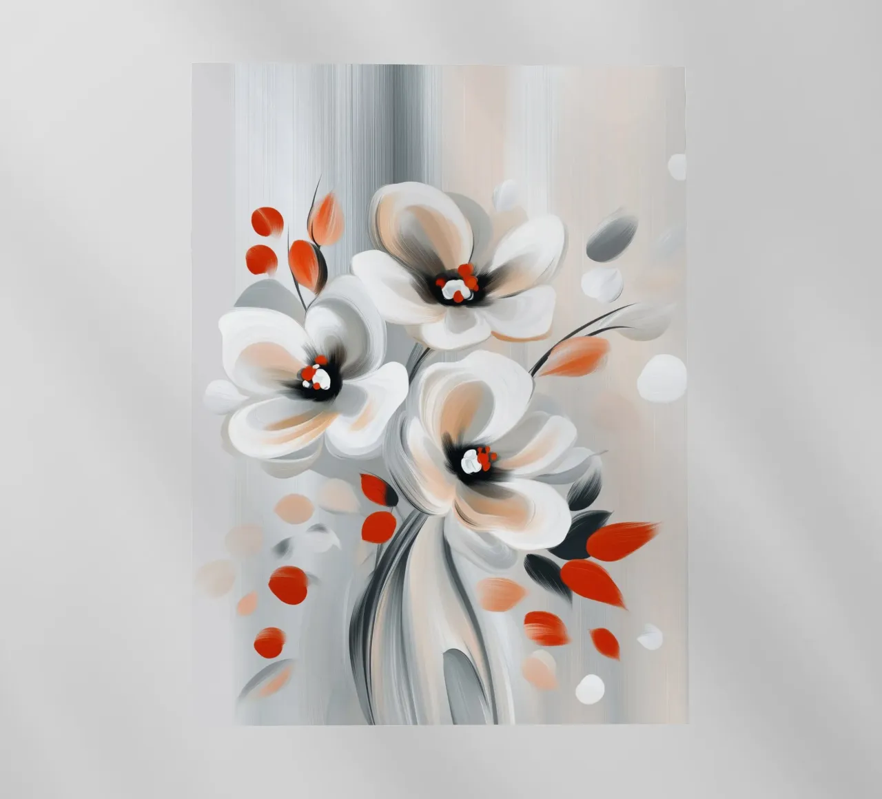 Fiori in grigio rosso pellicola backlit da Imagine