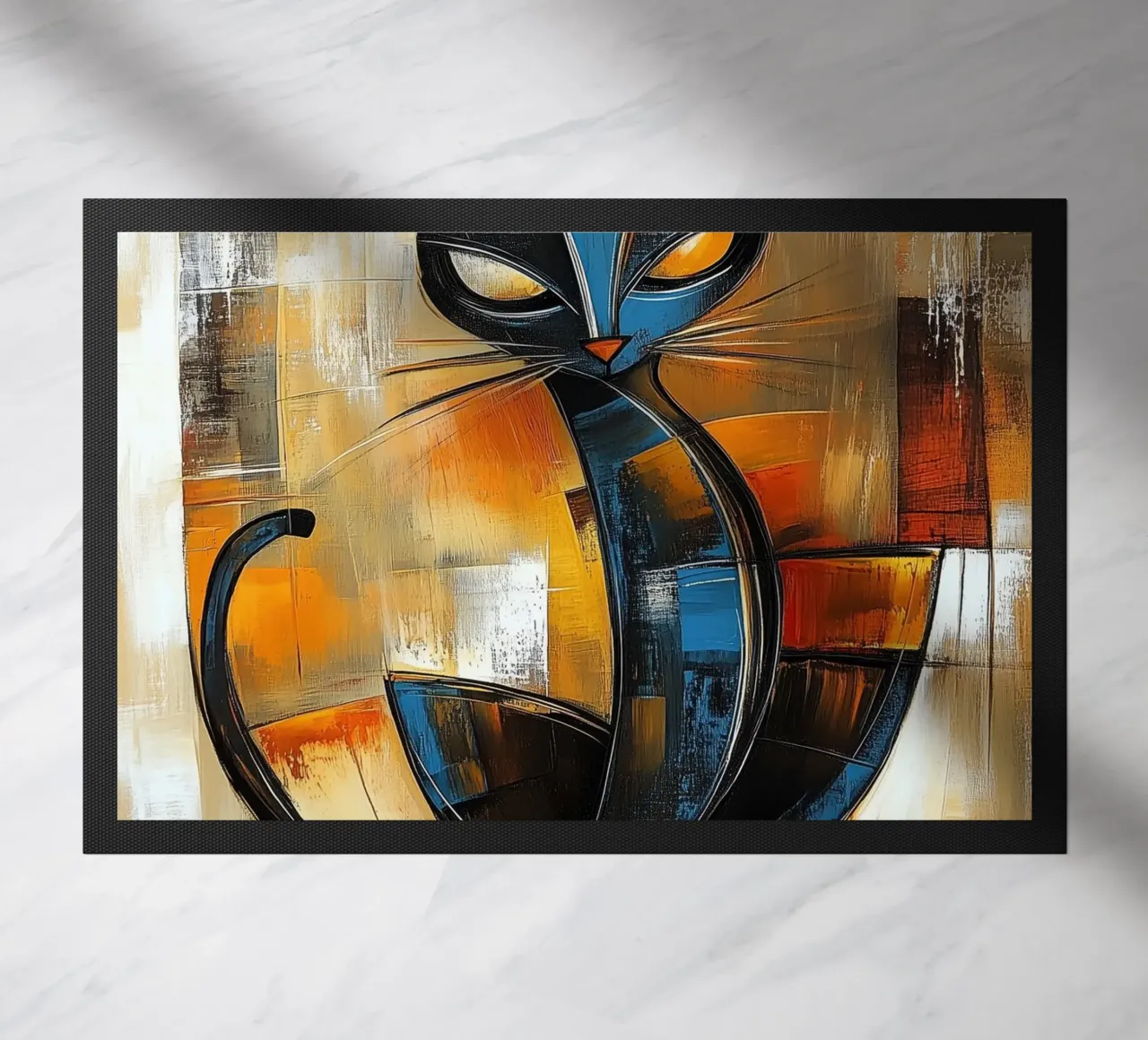 Abstract cat doormat by Imagine
