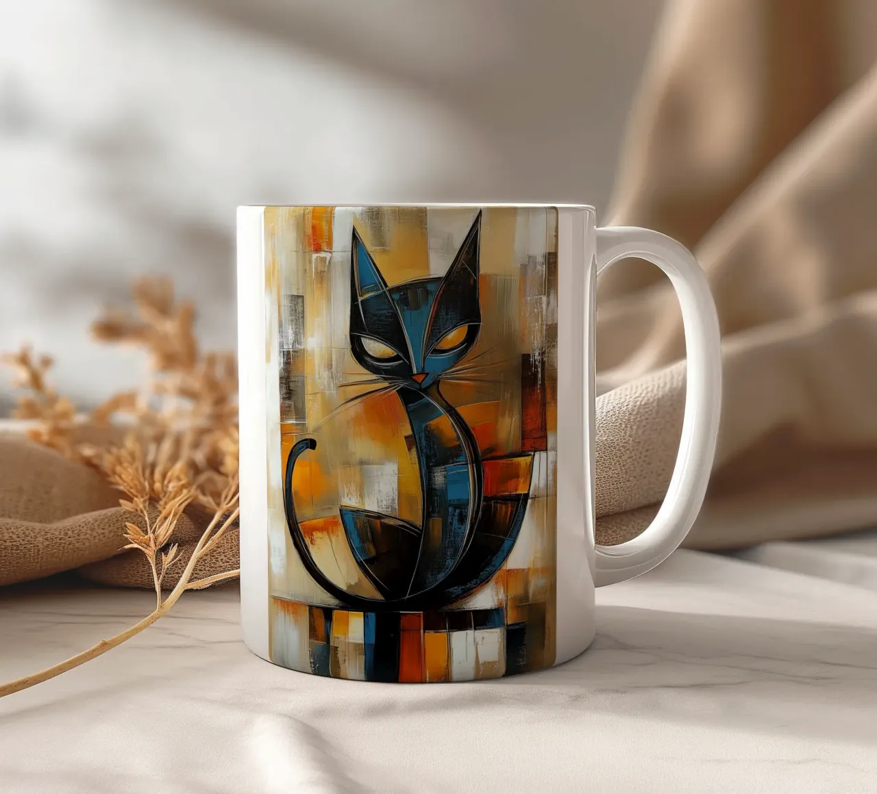 Gatto astratto tazza in ceramica da Imagine