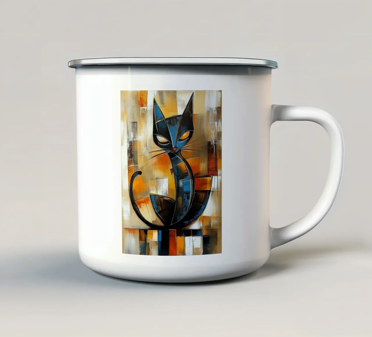 Abstracte kat emaille mok van Imagine