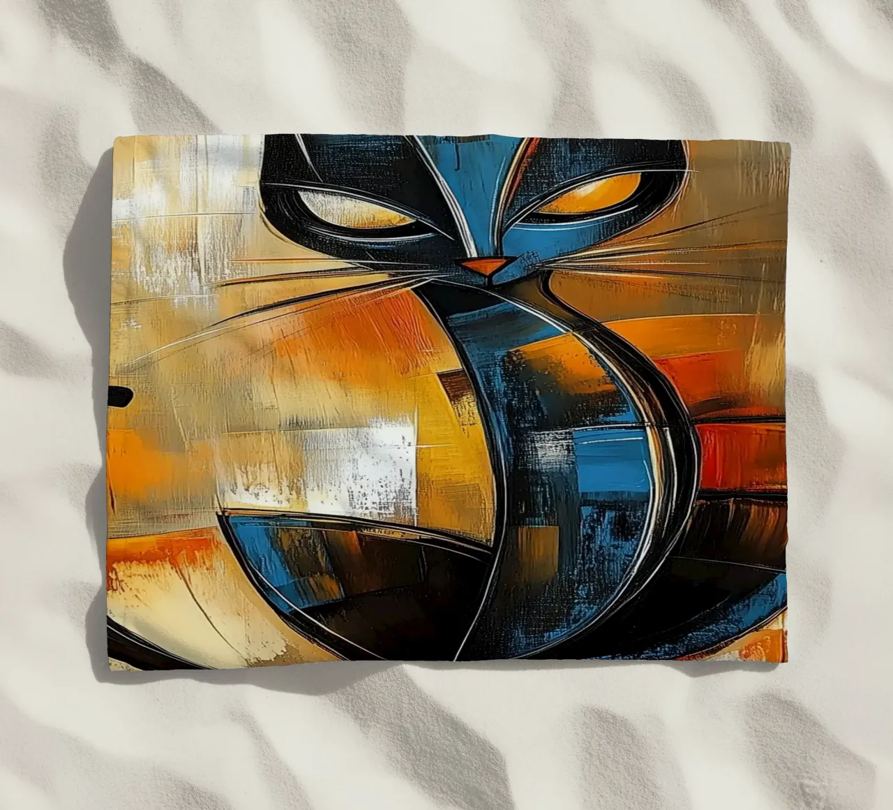 Abstract cat beach towel by Imagine