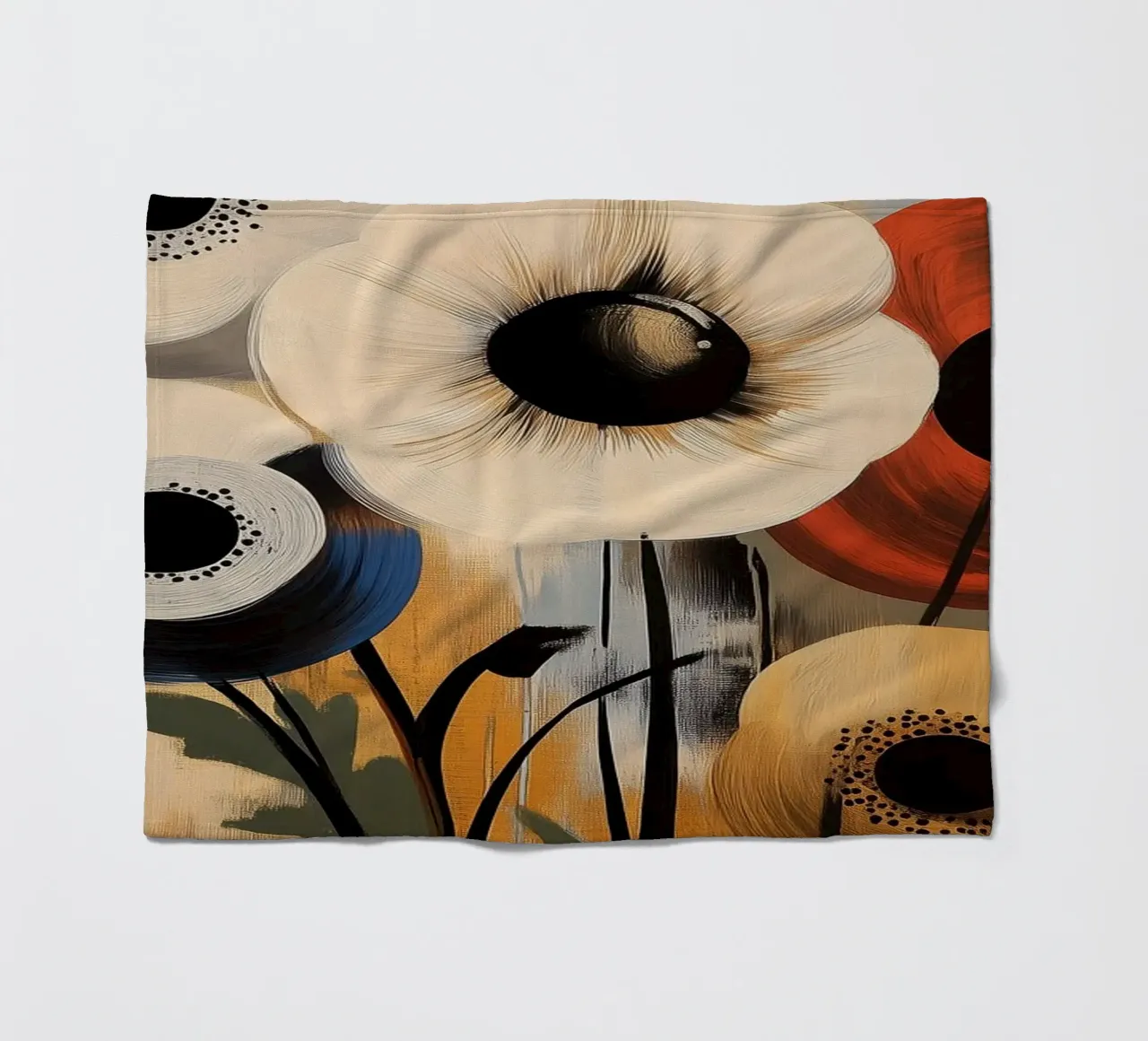 Fiori astratti coperta in pile da Imagine