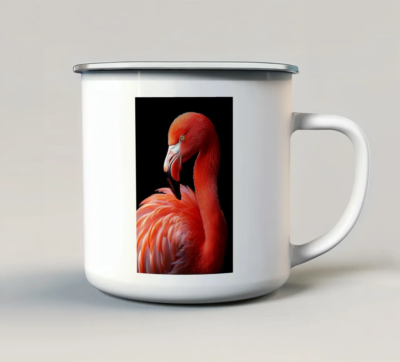 Fenicottero tazza in smalto da Imagine