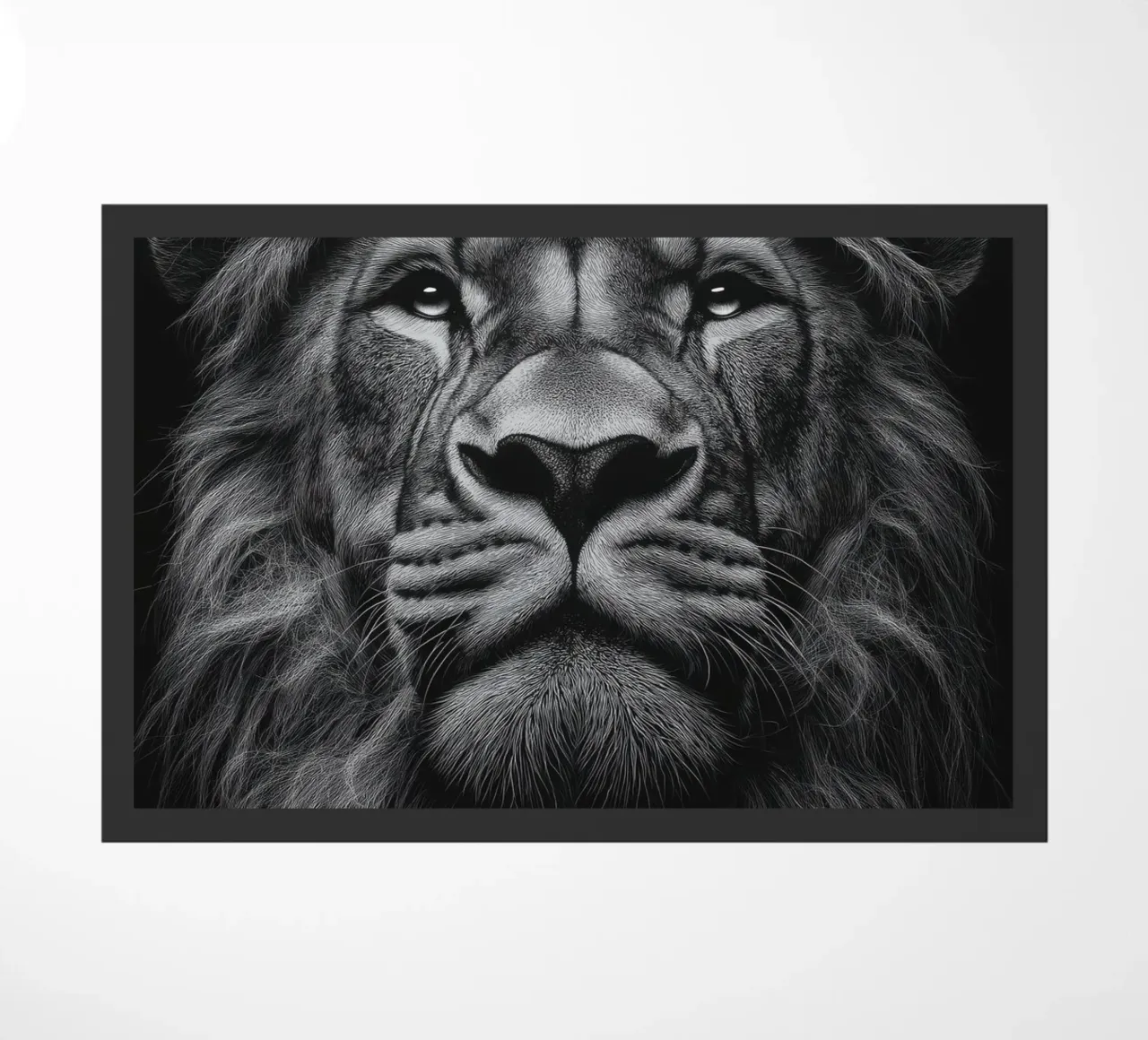 Leone in bianco e nero zerbino da Imagine
