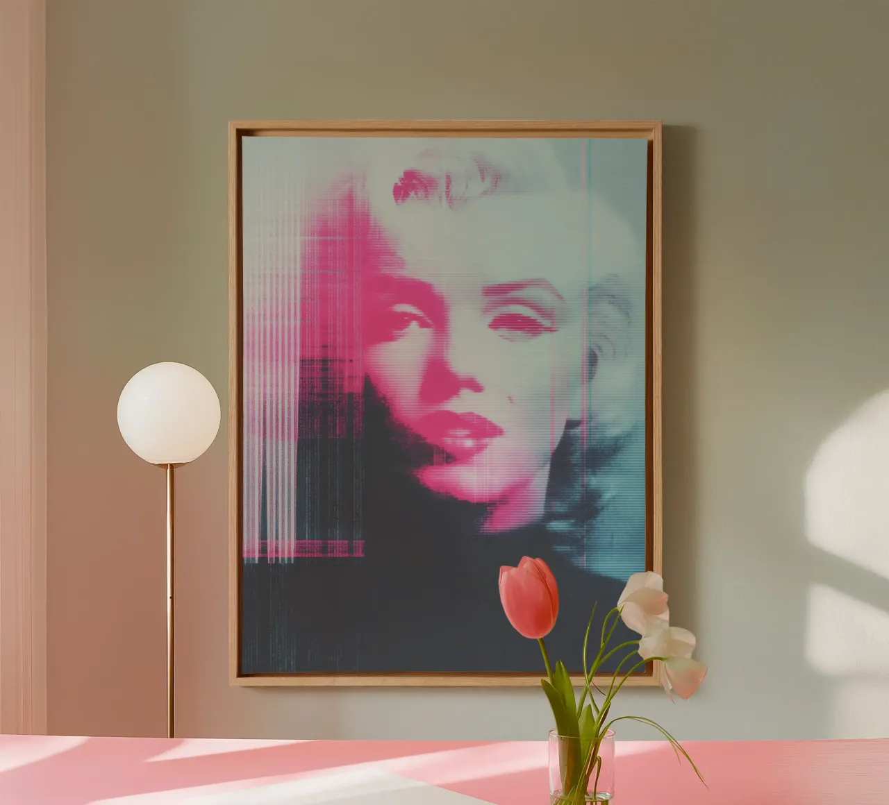 Alien signal | Marilyn Monroe misprint canvas with Floater frame by Autofocus