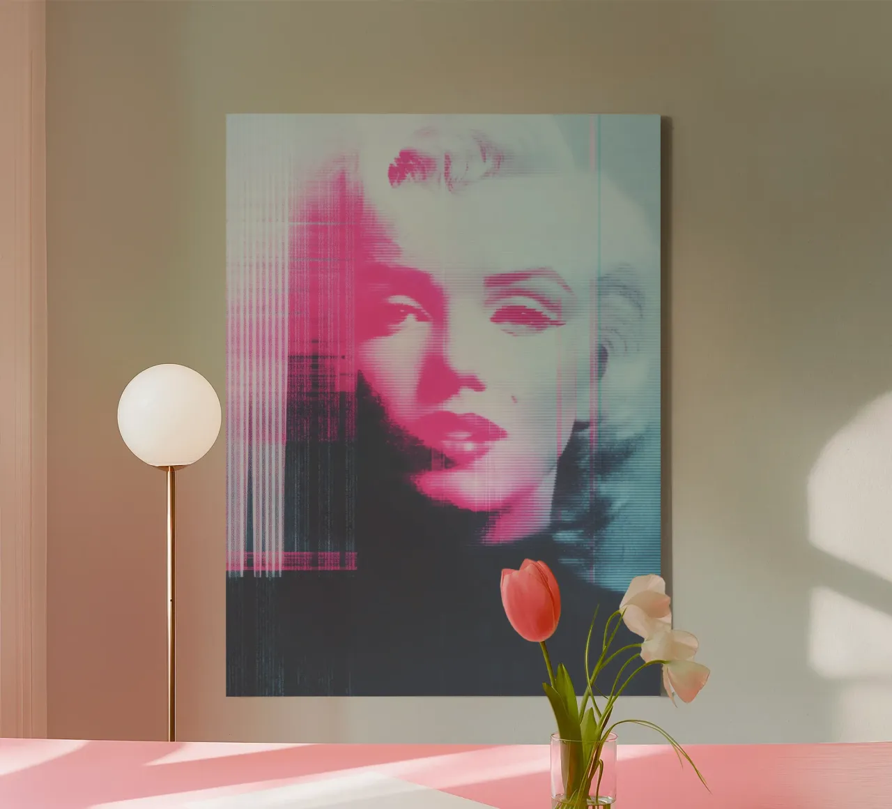 Alien signal | Marilyn Monroe misprint canvas with Floater frame by Autofocus