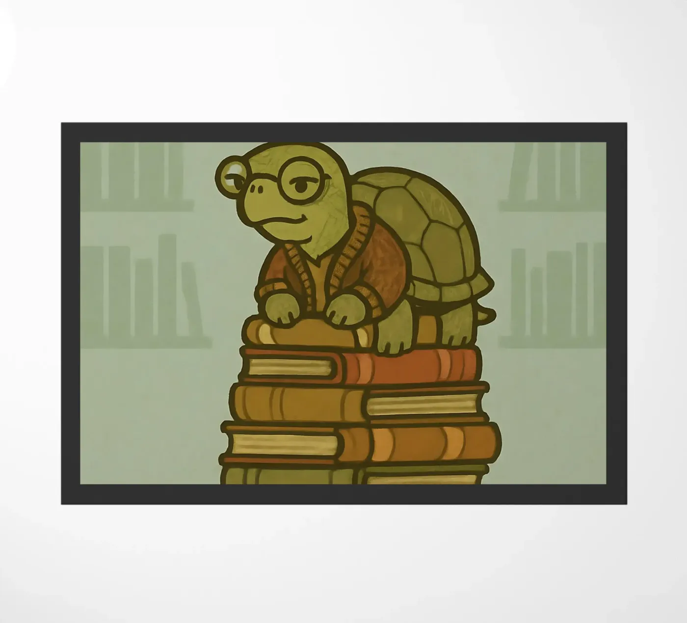 Funny Old Turtle Meme doormat by Funny Humor Art