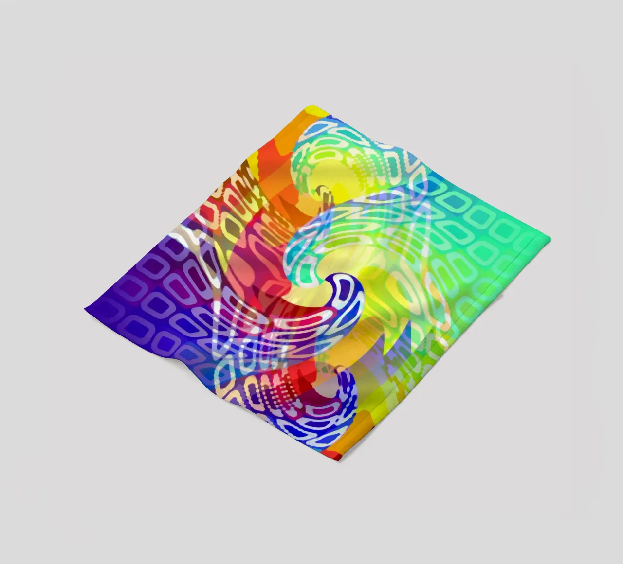 Abstract swirl of colourful waves fleece blanket by Gürsel Yesil Digital Art