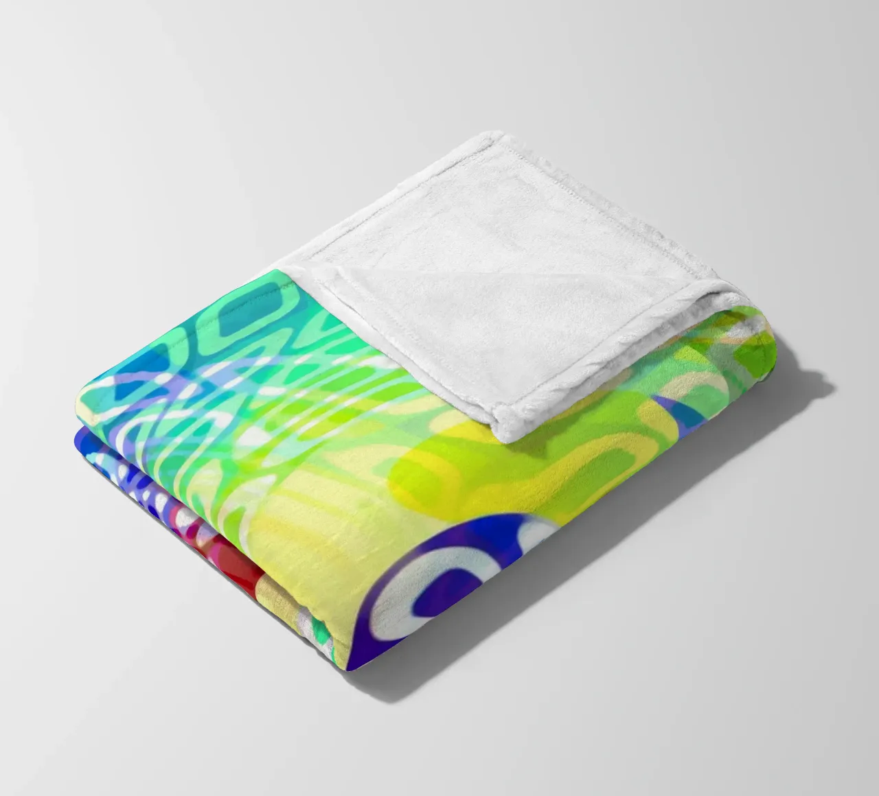Abstract swirl of colourful waves fleece blanket by Gürsel Yesil Digital Art