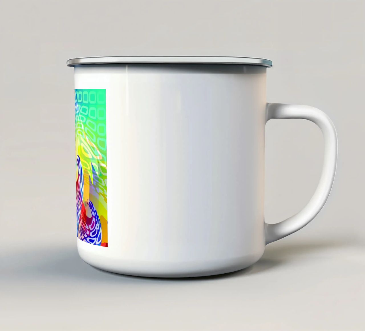 Vortice astratto di onde colorate tazza in smalto da Gürsel Yesil Digital Art