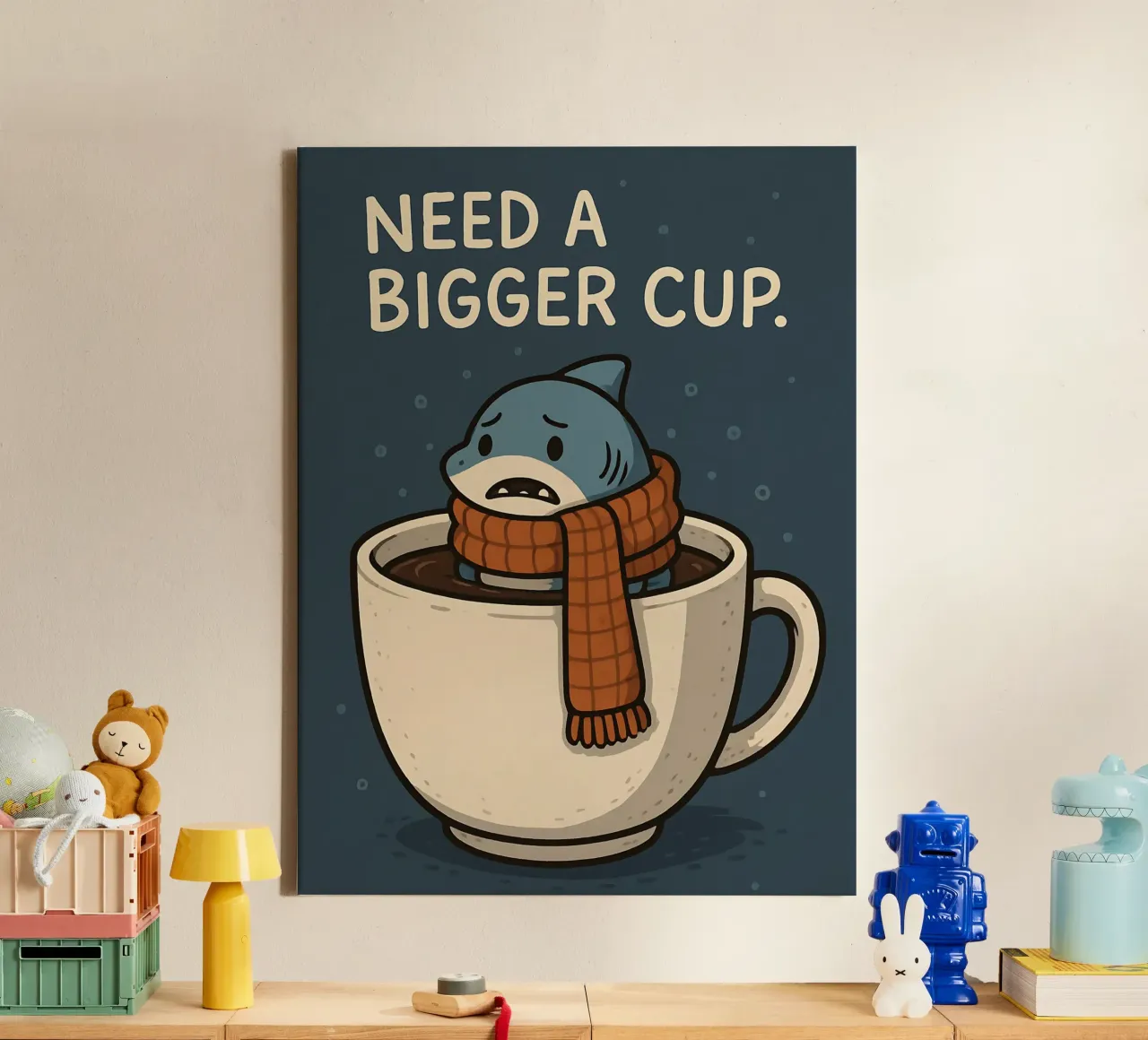 Funny Shark Meme canvas with Floater frame by Funny Humor Art