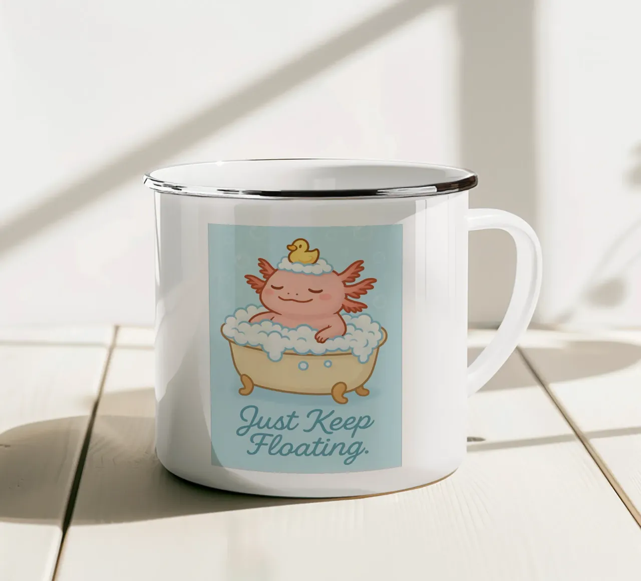 Funny Axolotl Meme tazza in smalto da Funny Humor Art
