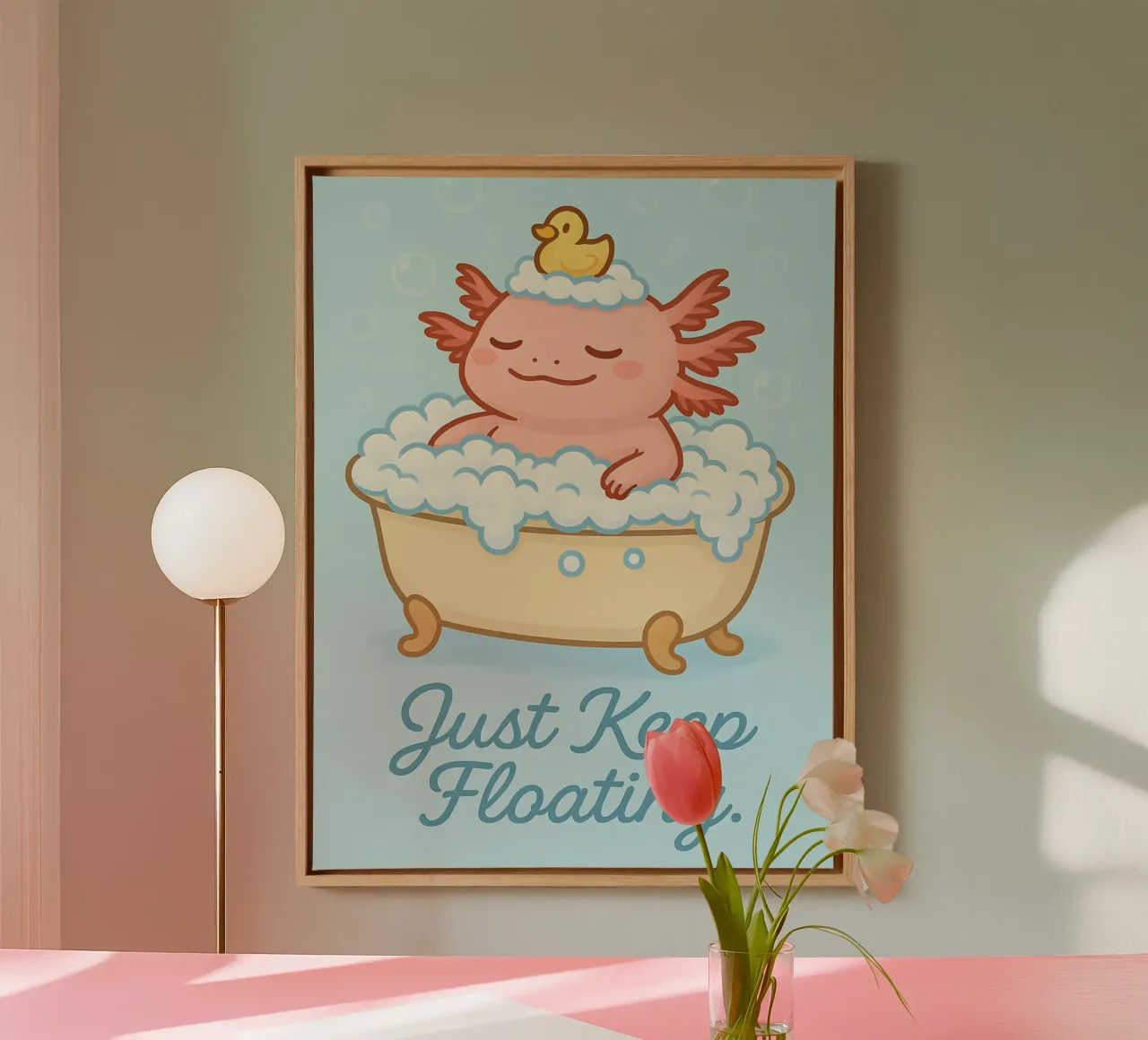 Funny Axolotl Meme tela con Cornice a cassetta da Funny Humor Art