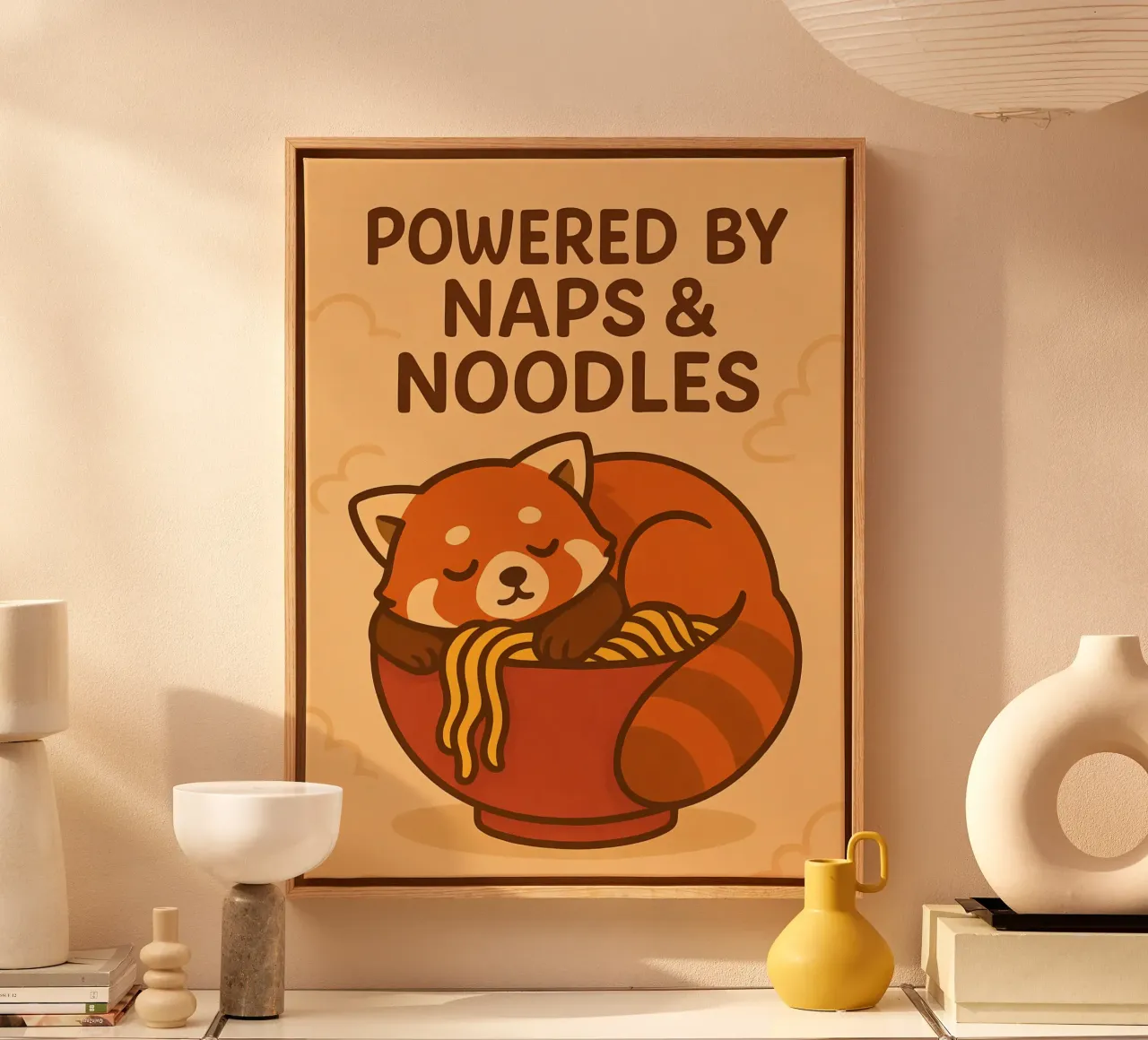 Funny Red Panda Meme canvas with Floater frame by Funny Humor Art