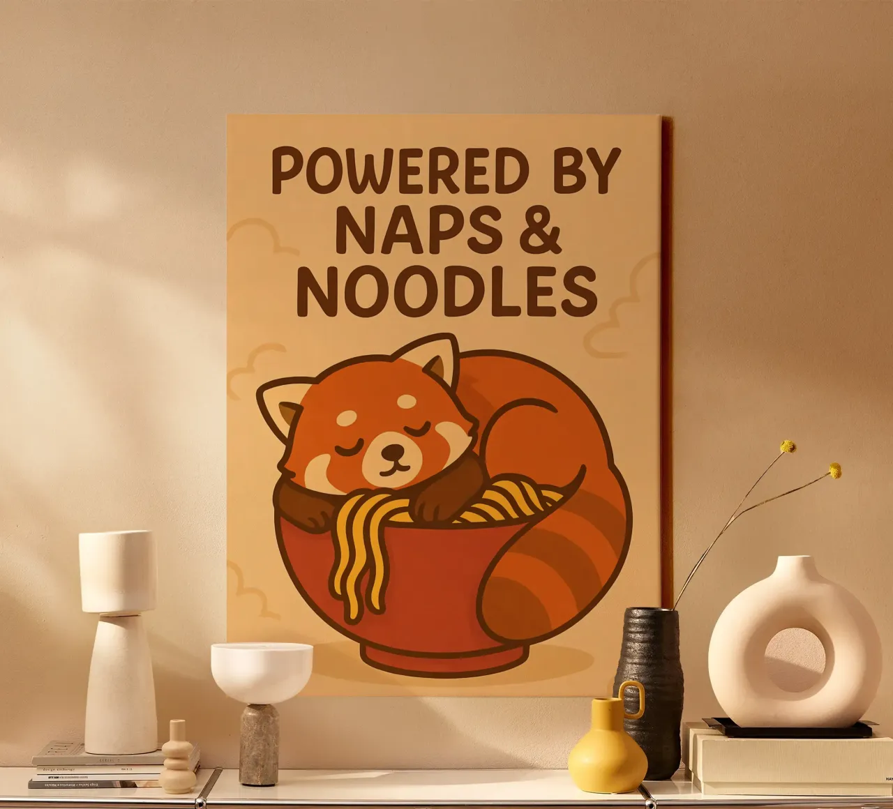 Funny Red Panda Meme canvas with Floater frame by Funny Humor Art