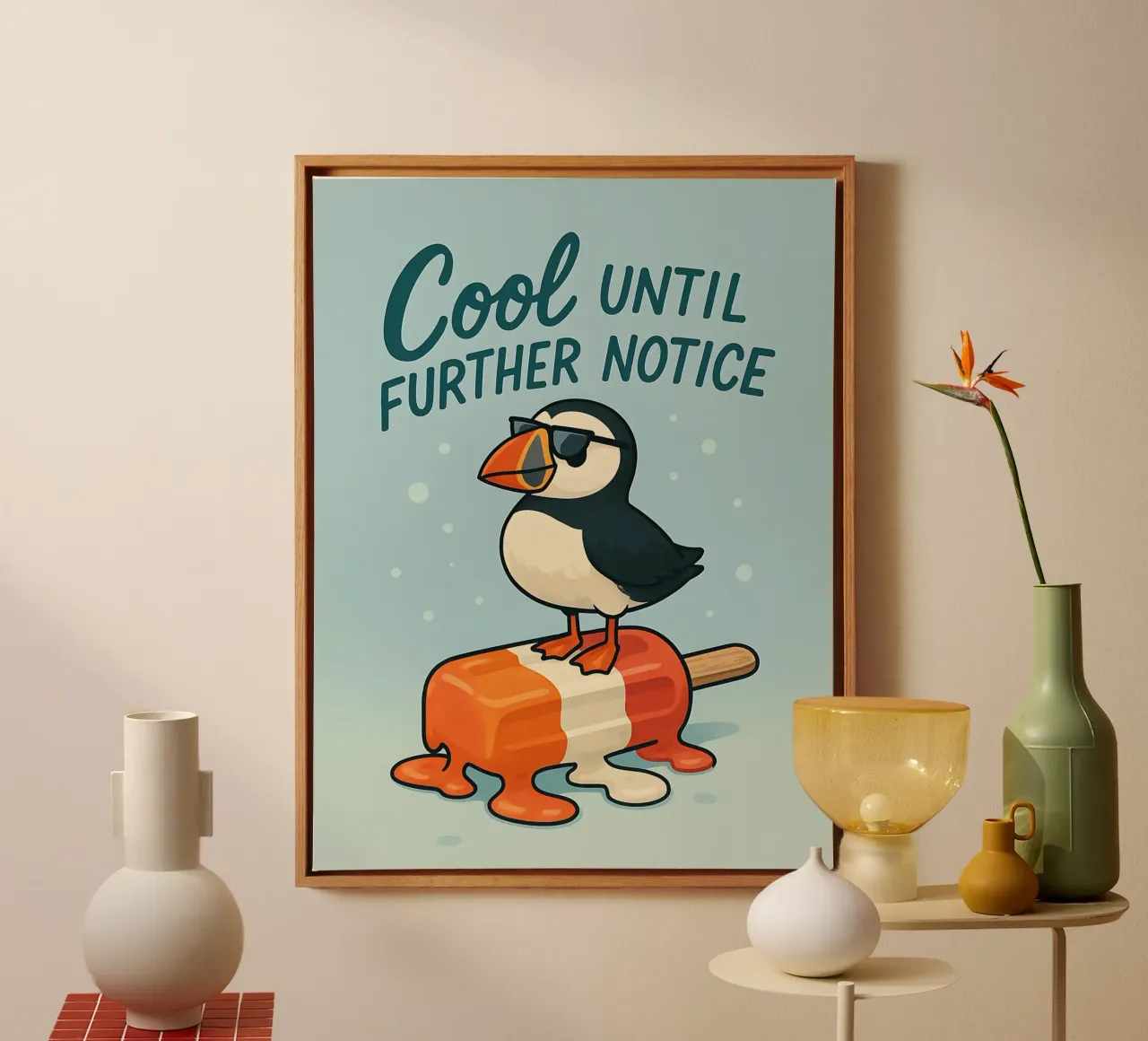 Funny Puffin Meme tela con Cornice a cassetta da Funny Humor Art