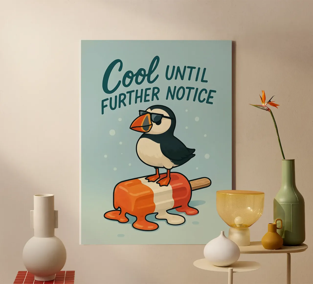 Funny Puffin Meme tela con Cornice a cassetta da Funny Humor Art
