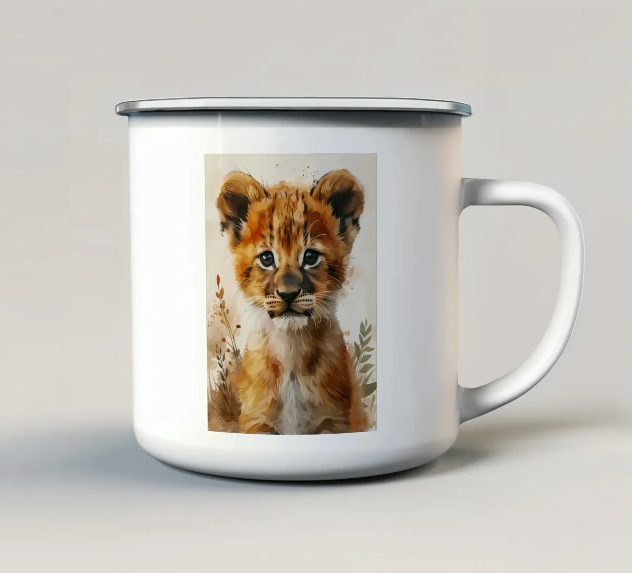 Baby Lion 2 tazza in smalto da Mateo