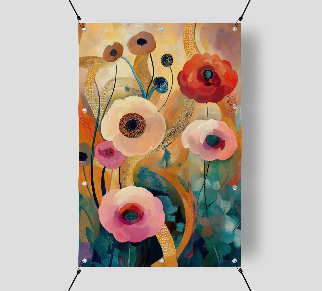 Fiori astratti telo in pvc da Imagine