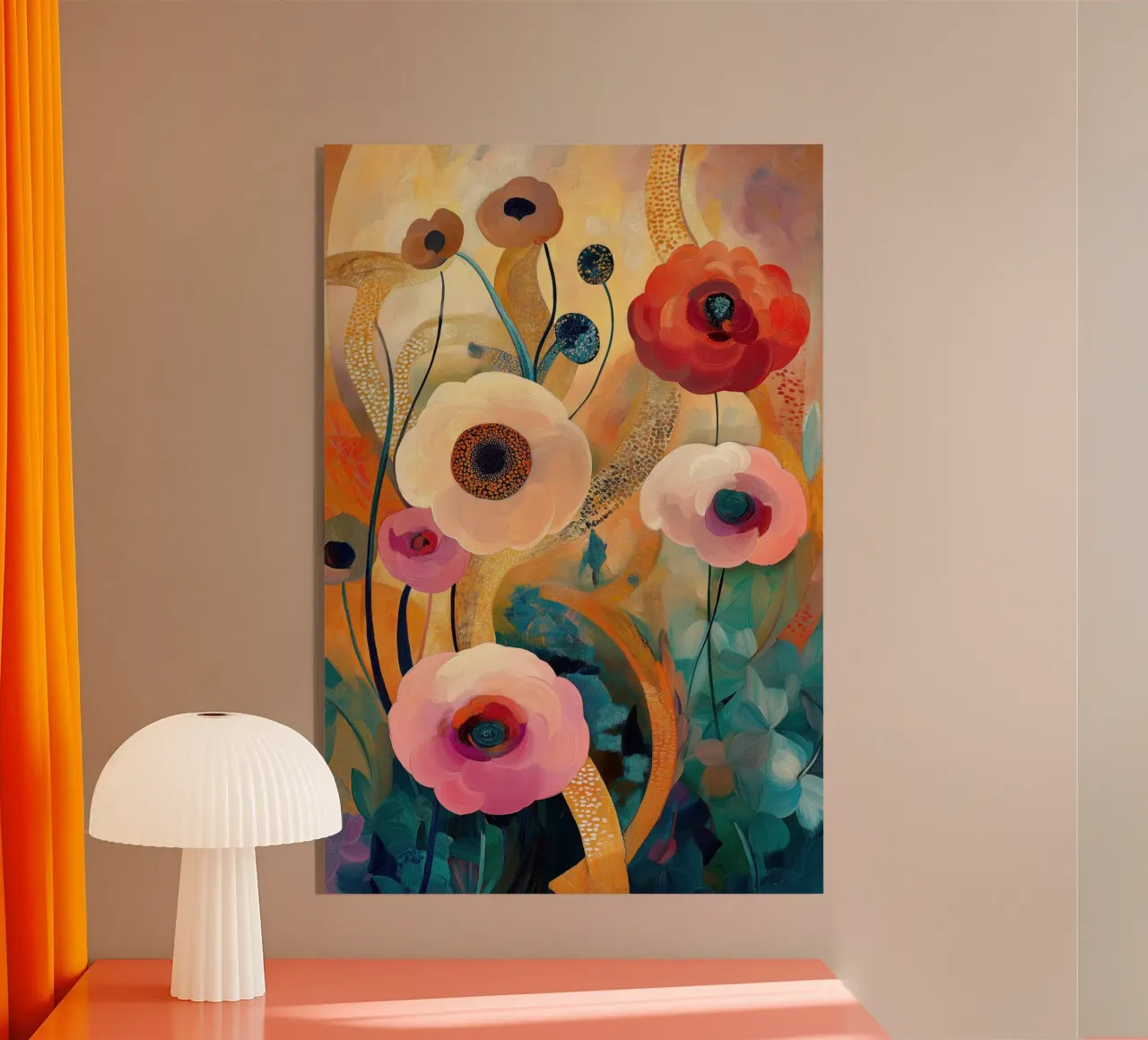 Flores abstractas metacrilato de Imagine