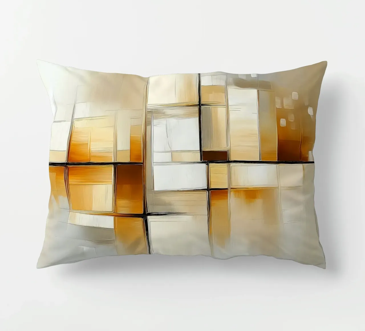 Forme astratte in marrone e crema cuscino da Imagine