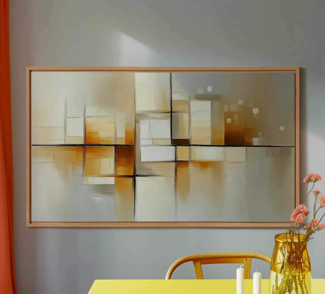 Forme astratte in marrone e crema alluminio dibond da Imagine