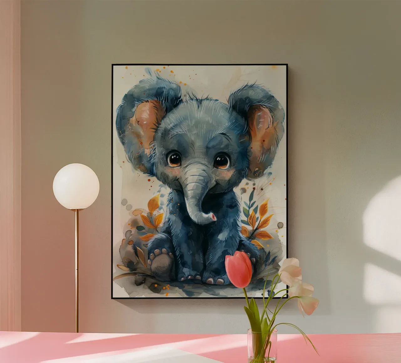 Baby Elephant acrylic glass by Mateo