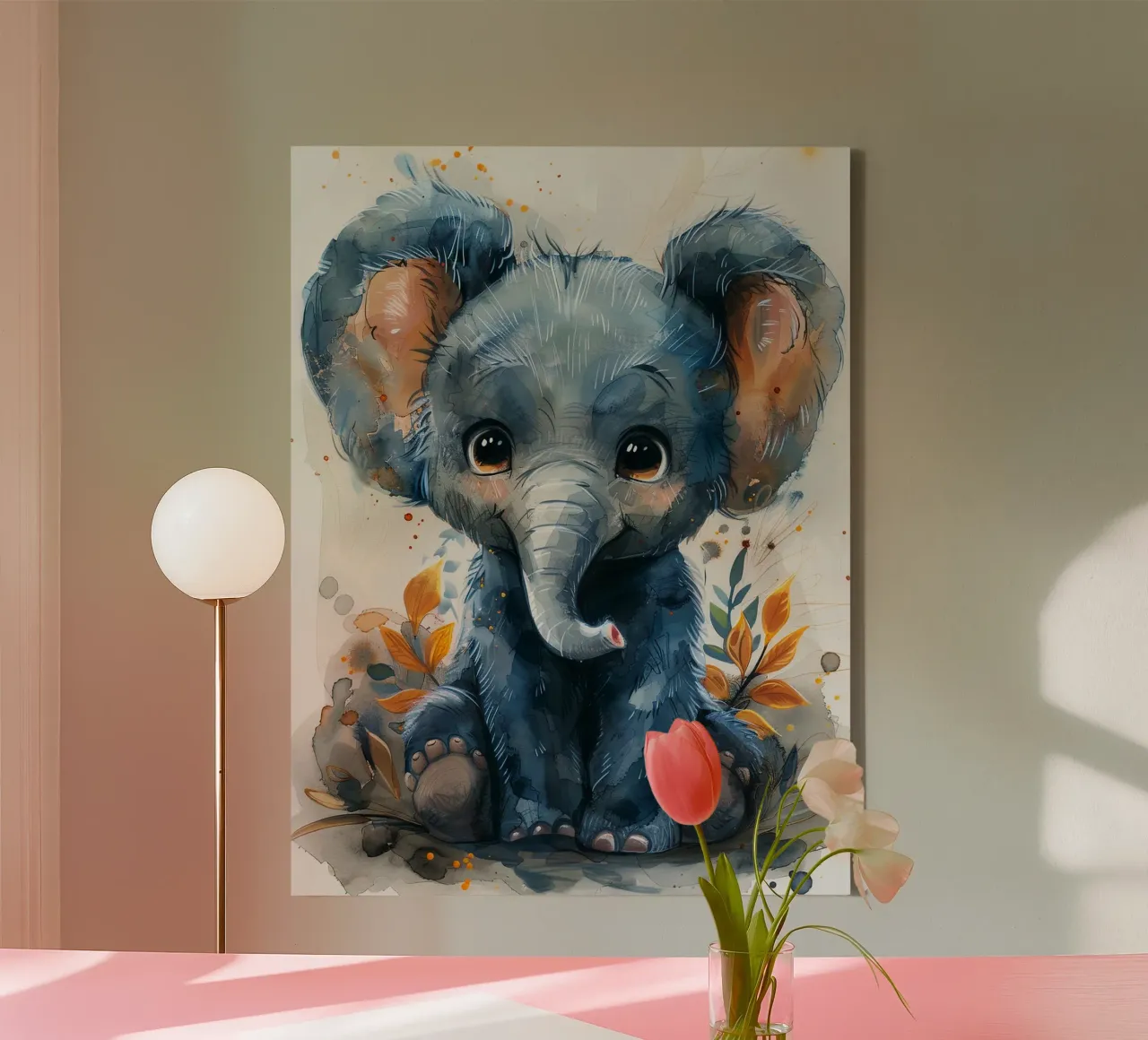 Baby Elephant tela con Cornice a cassetta da Mateo