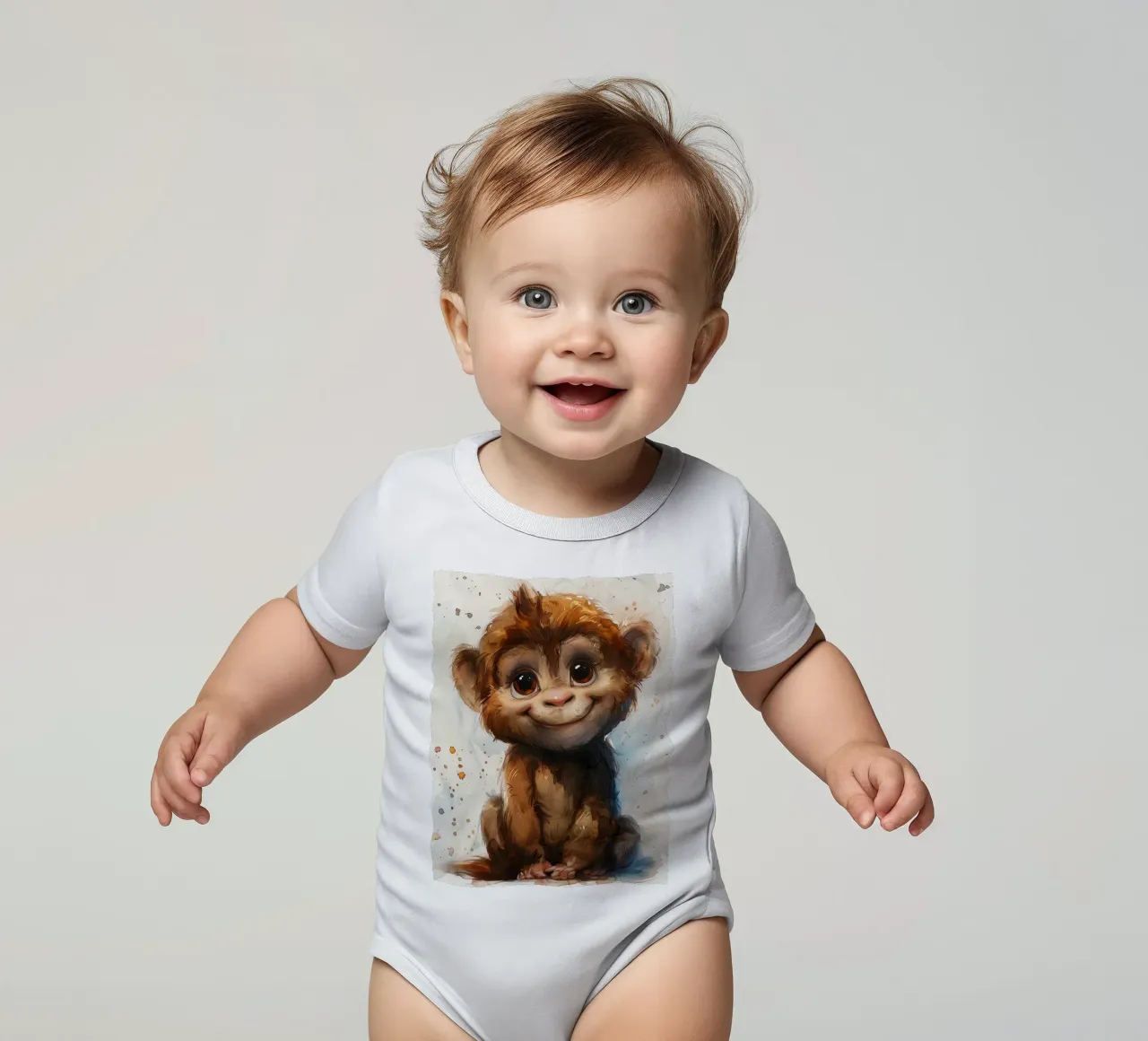 Baby Monkey body neonato maniche corte da Mateo