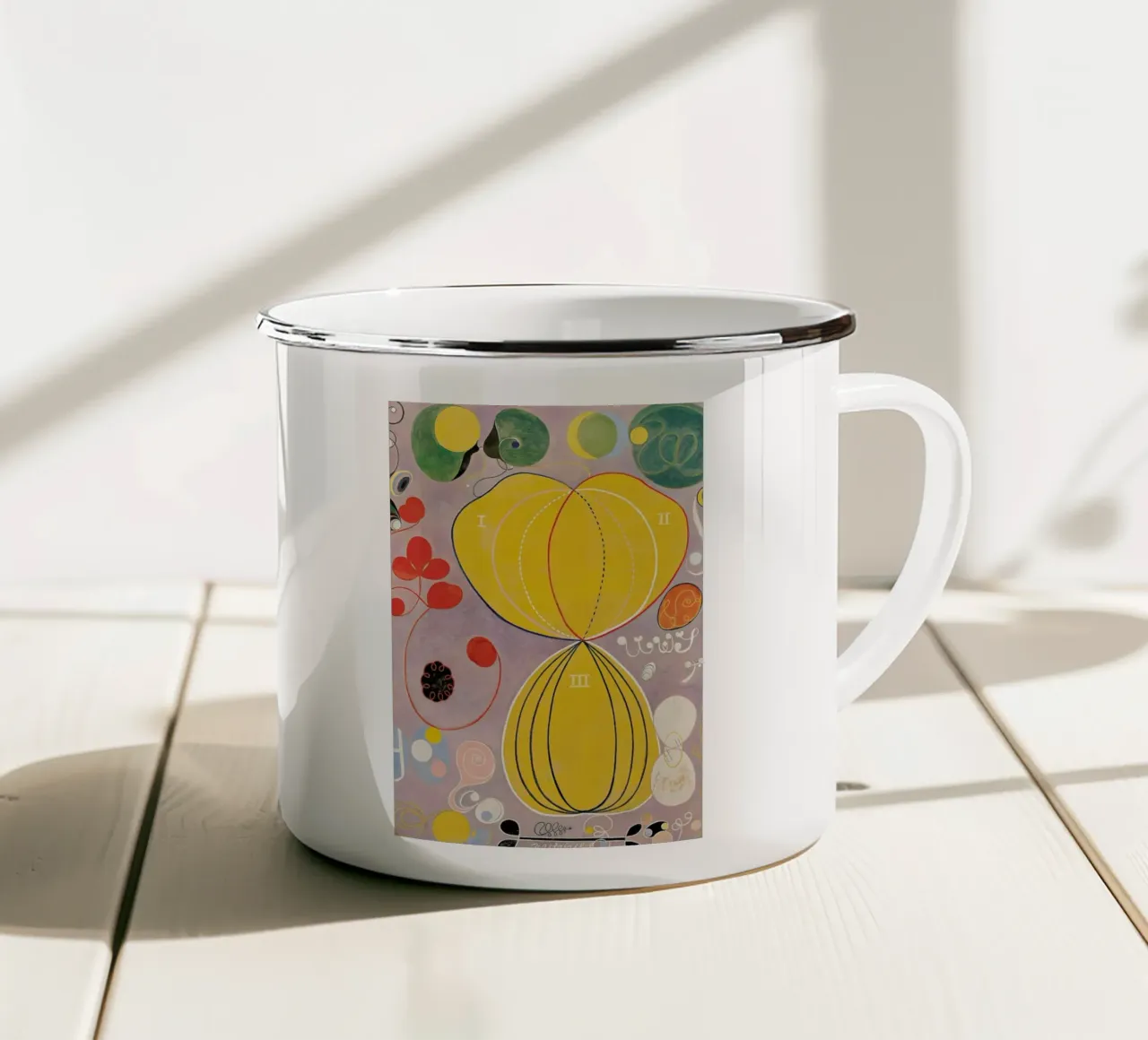 Hilma af Klint - The Ten Largest, No. 7 III taza de esmalte de Vintage by JUNIQE