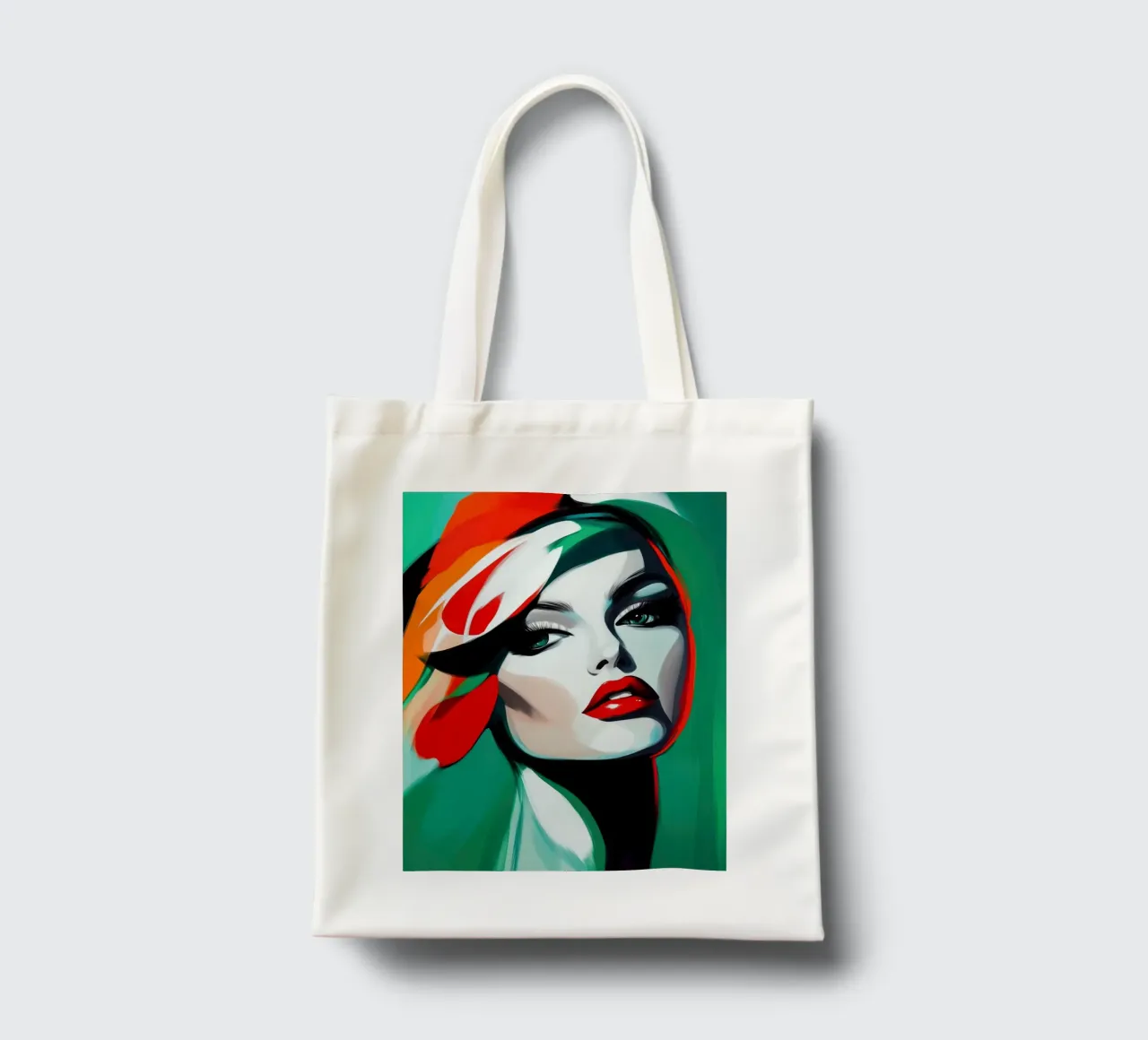 Vrouw modern abstract tote bag by Imagine