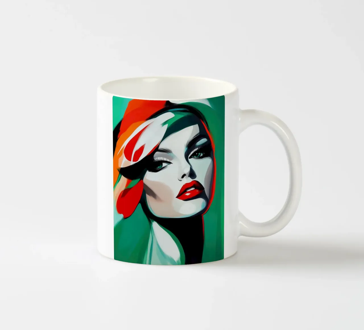 Vrouw modern abstract keramische mok van Imagine