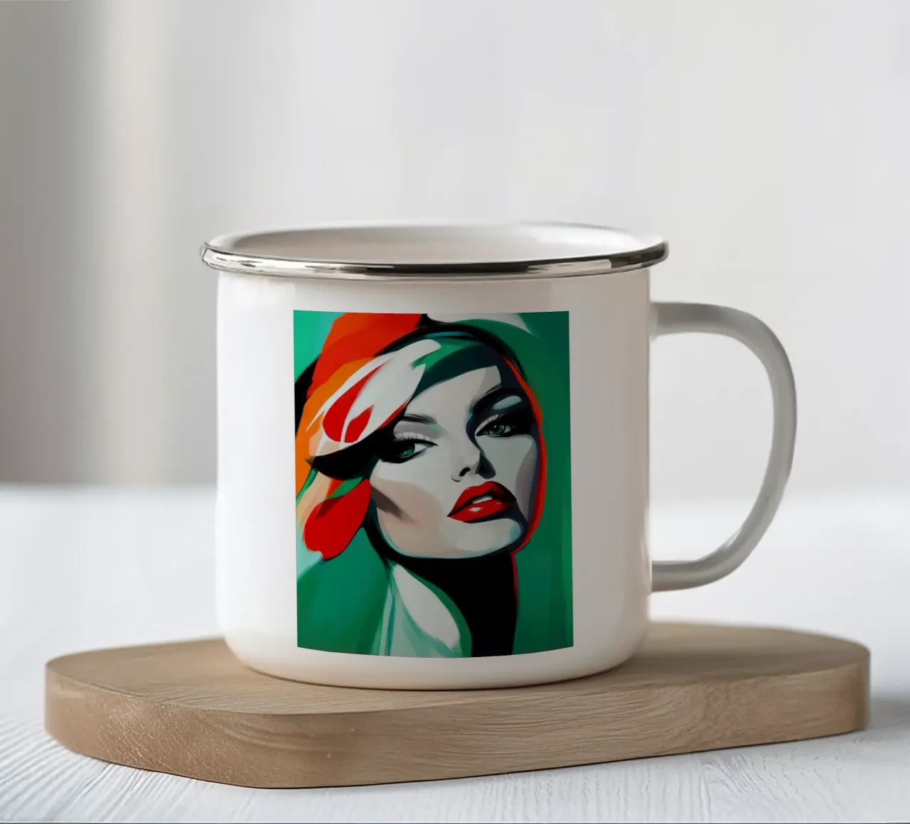 Vrouw moderno astratto tazza in smalto da Imagine