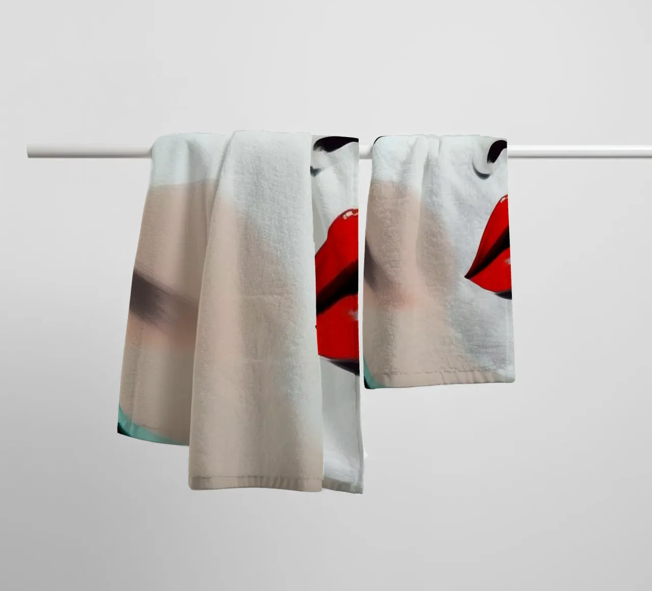 Vrouw modern abstract badhanddoek van Imagine