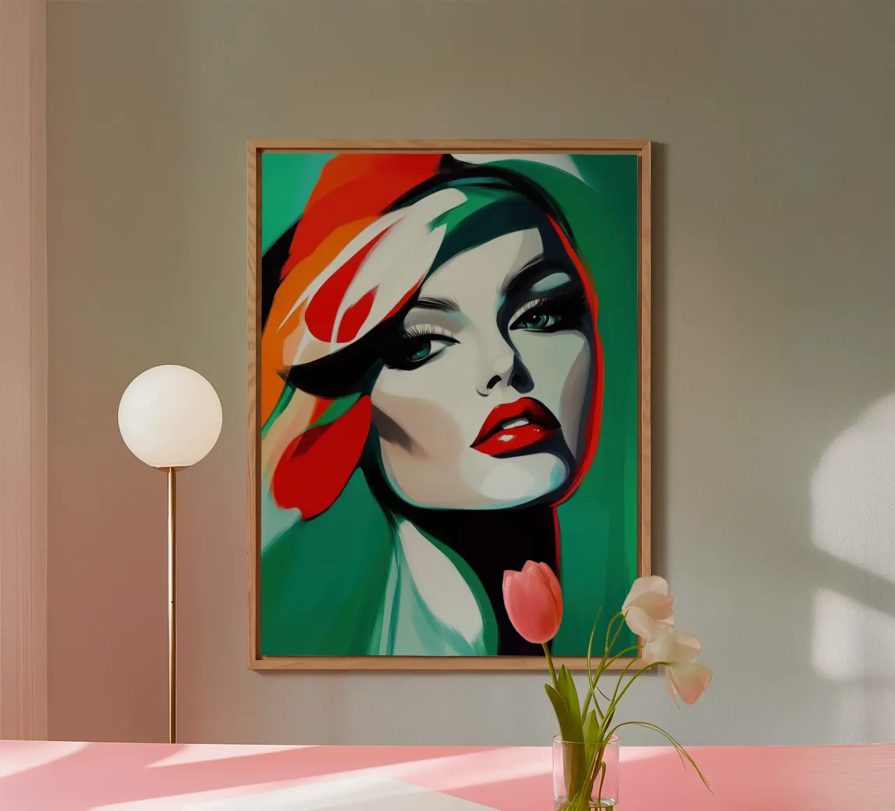 Vrouw modern abstract aluminium-dibond van Imagine