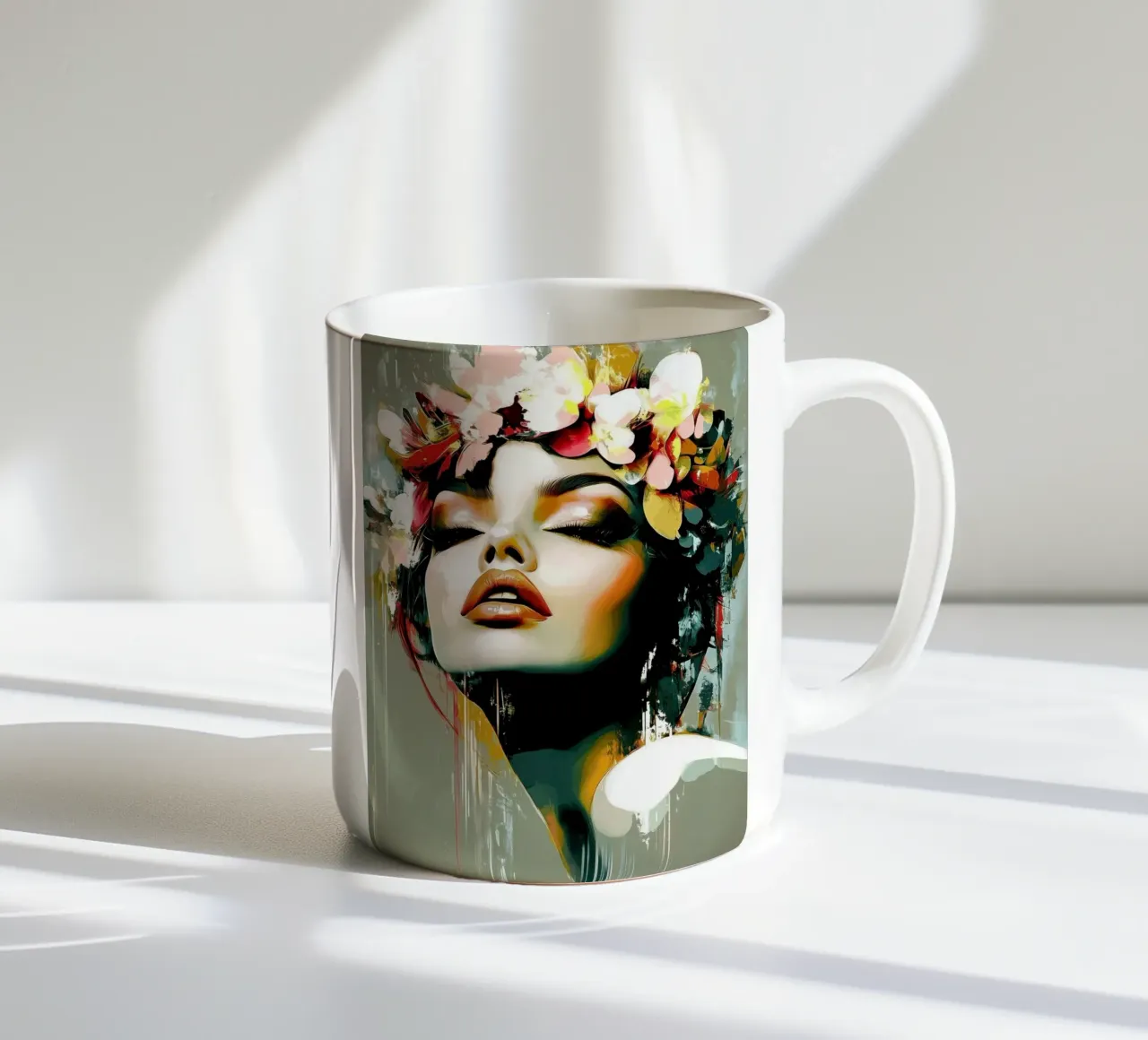 Vrouw modern abstract keramische mok van Imagine