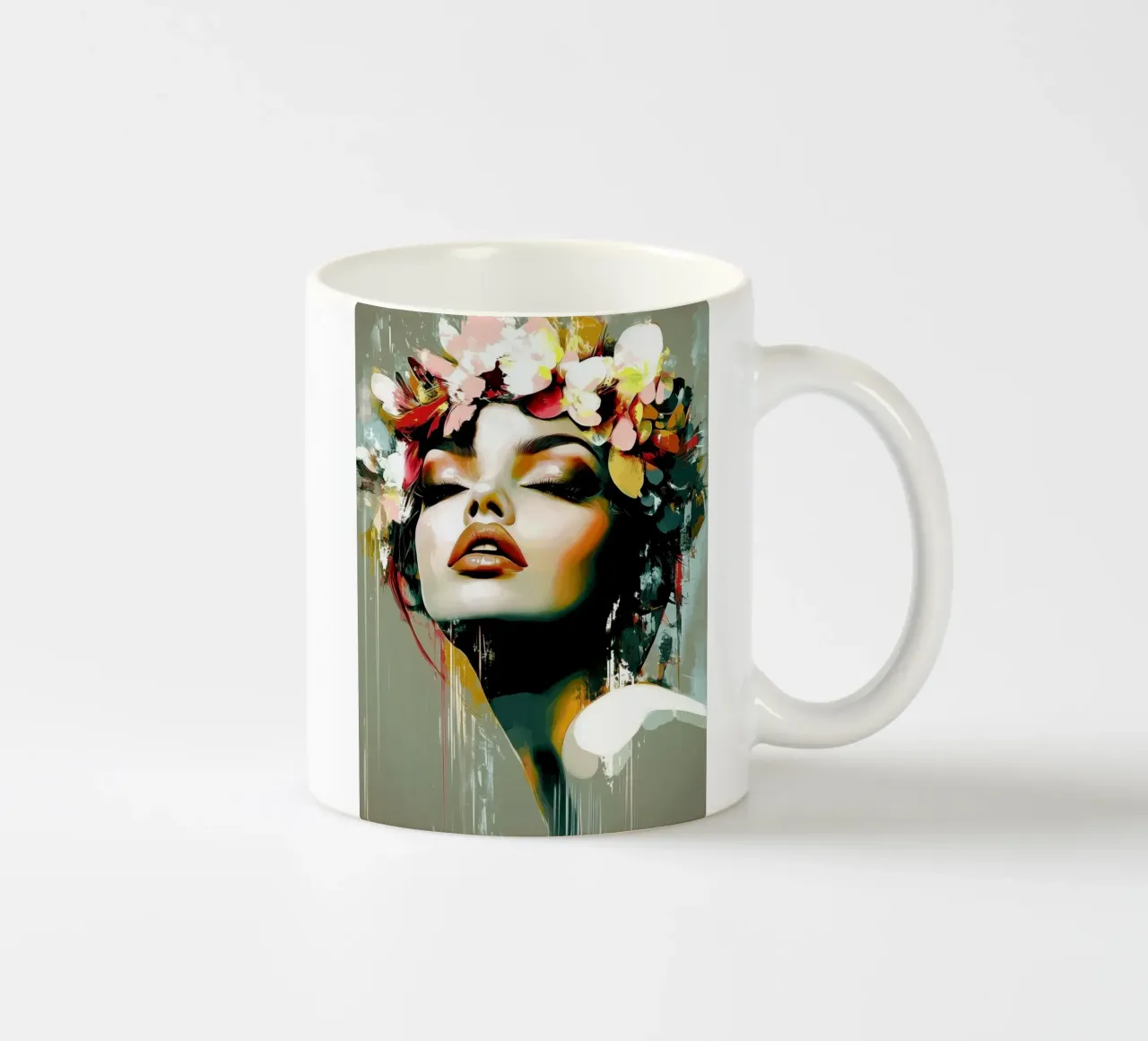 Vrouw modern abstract keramische mok van Imagine