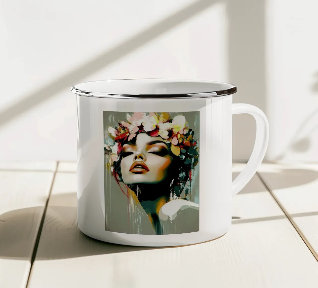 Vrouw moderno astratto tazza in smalto da Imagine