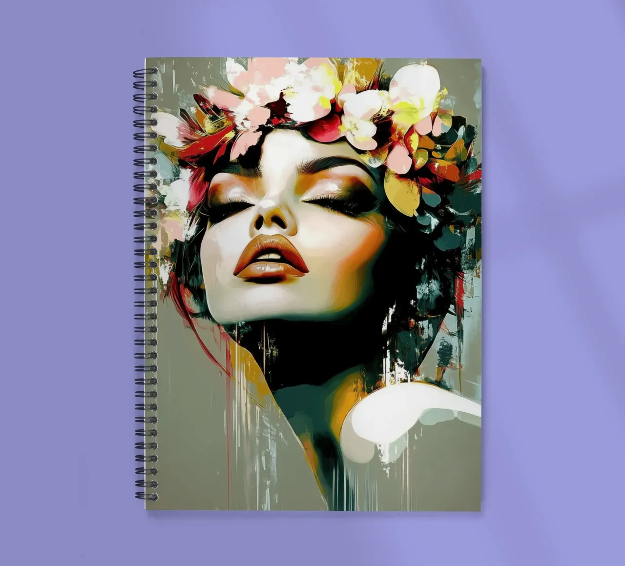 Vrouw modern abstract spiral notebook by Imagine