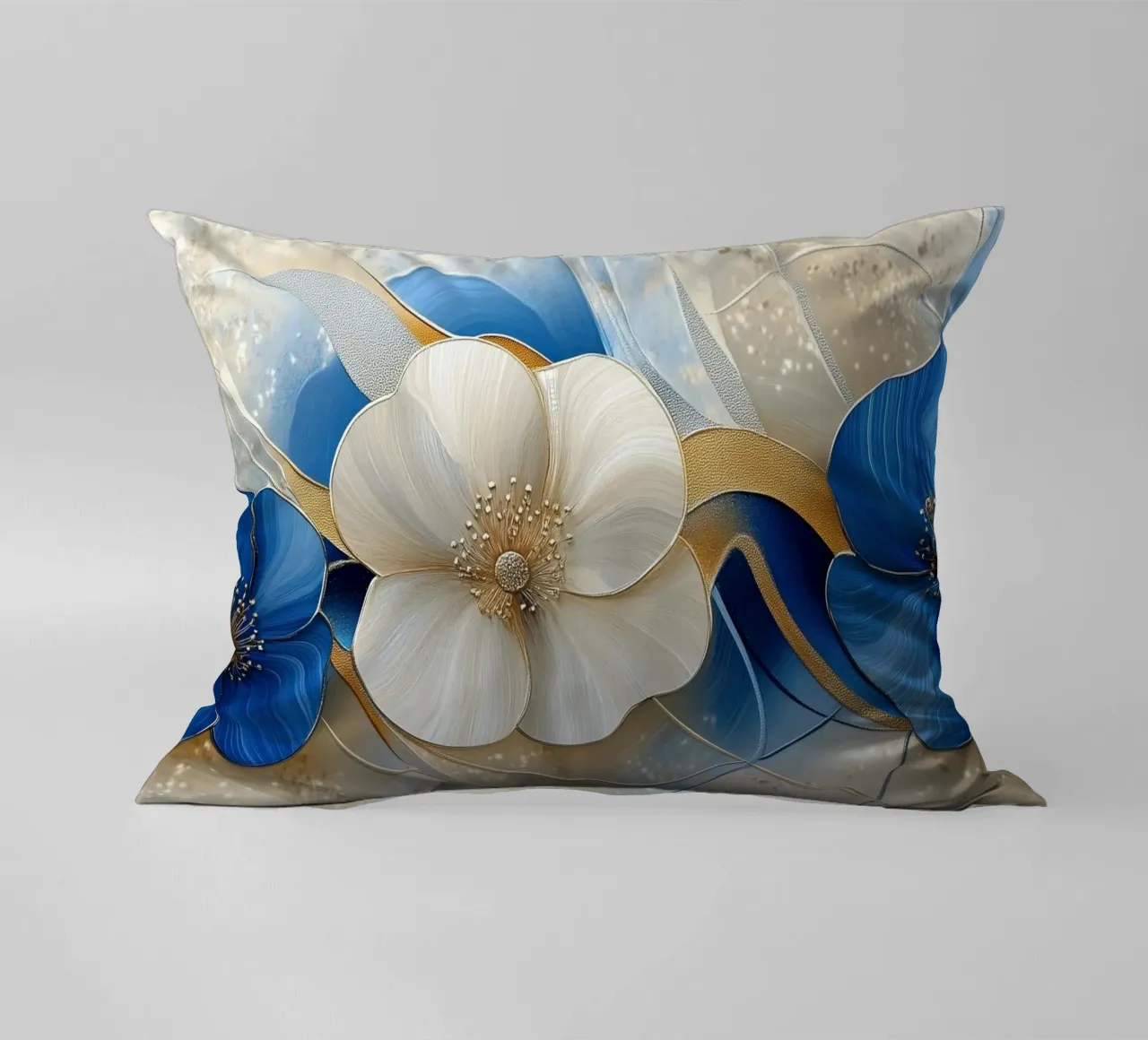 Fiori crema e blu cuscino da Imagine