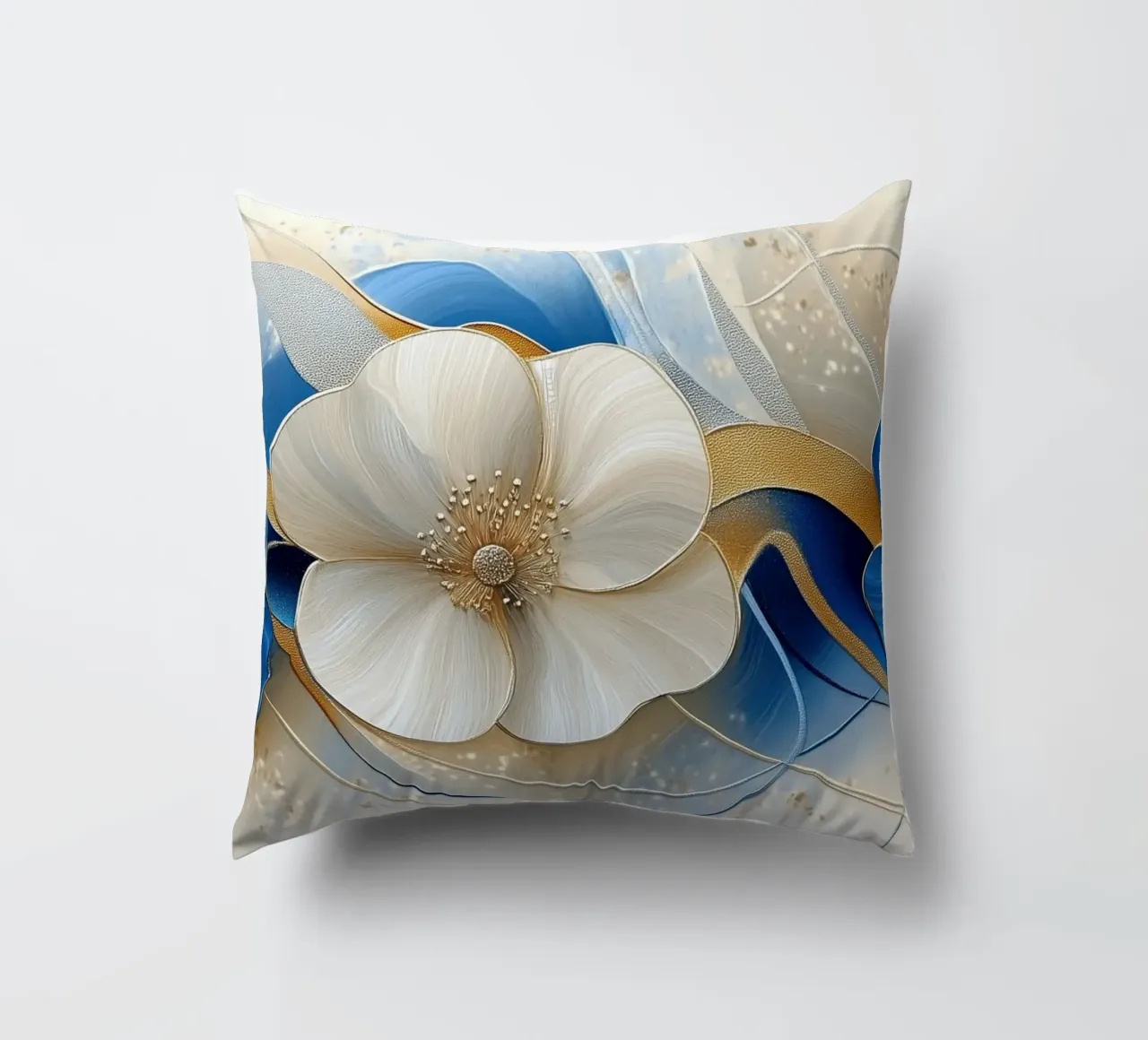 Fiori crema e blu cuscino da Imagine