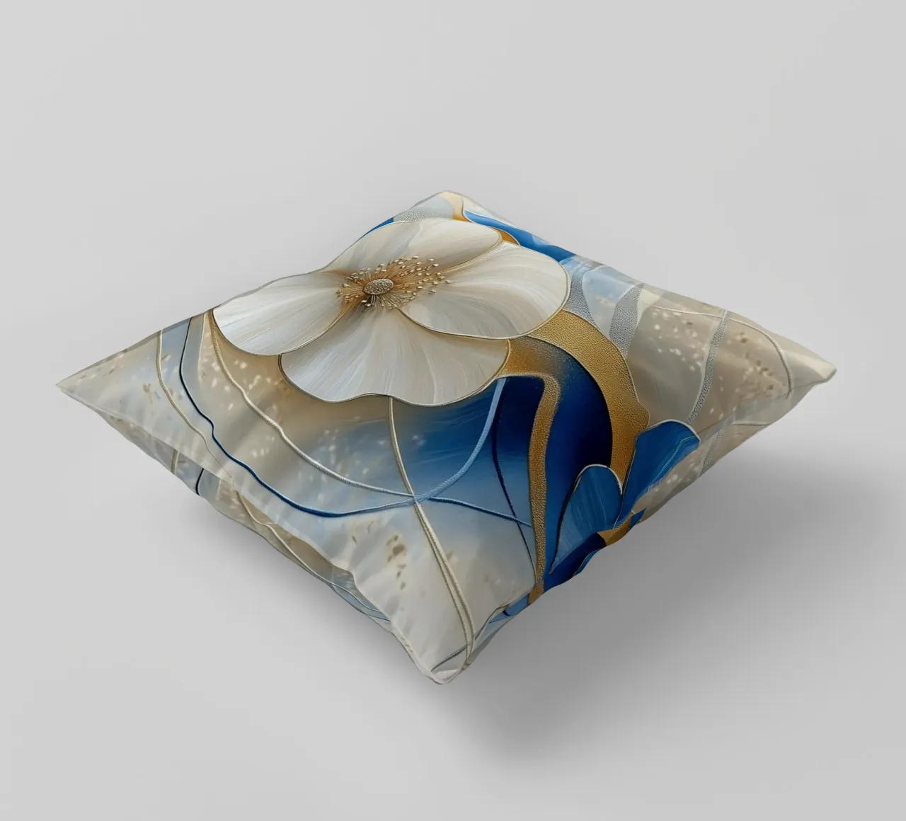 Fiori crema e blu cuscino da Imagine